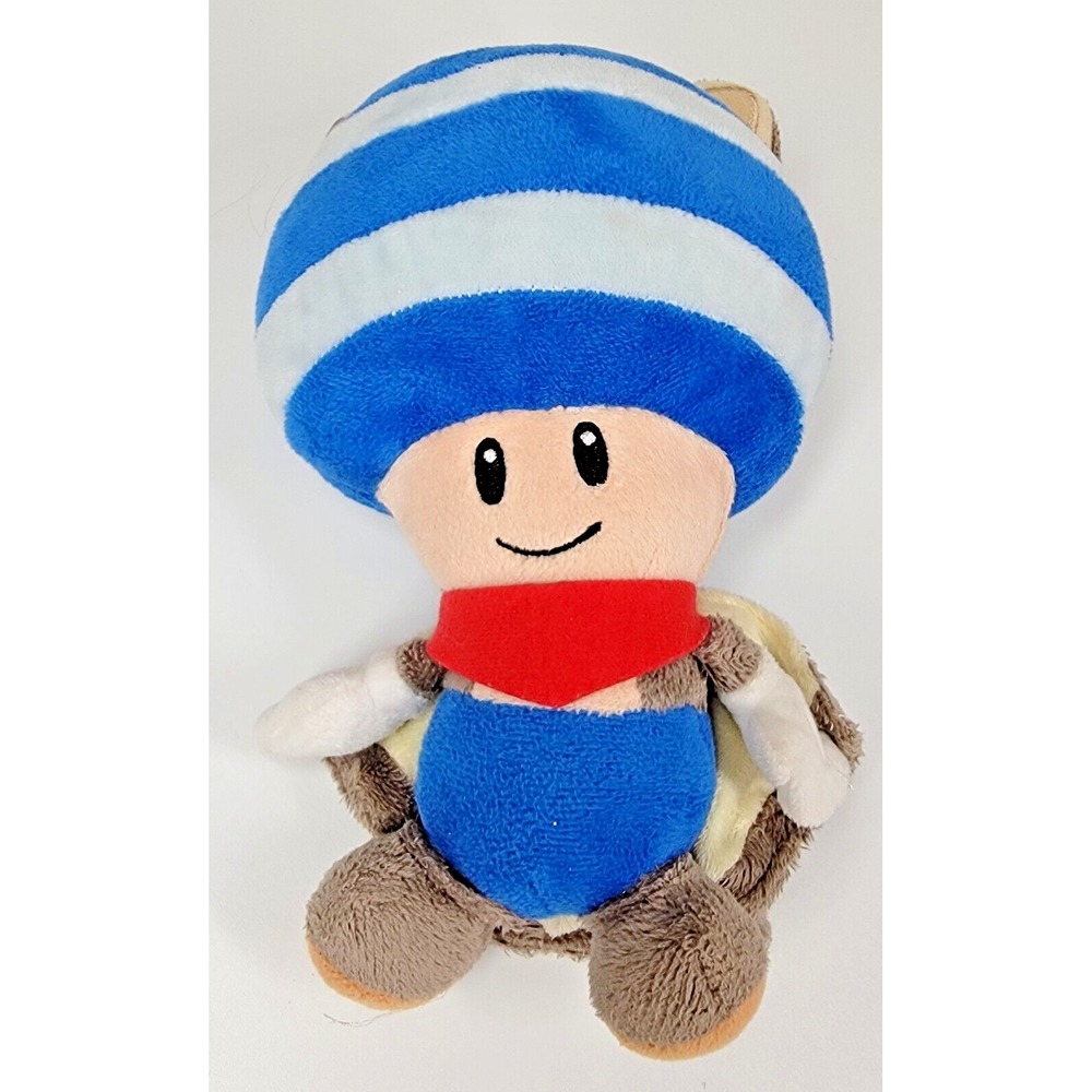 Nintendo Mario Official 9"‎ Sanei FLYING SQUIRREL BLUE TOAD Plush Toy Japan 2012
